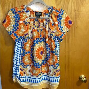 Angie colorful short sleeve blouse - size S